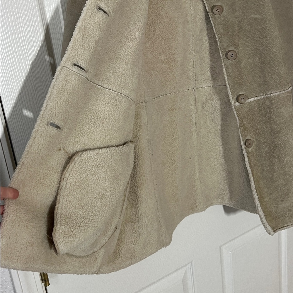 St.‎ John's Bay Light Tan Leather Suede Jacket, Sz Large - Picture 10 of 12